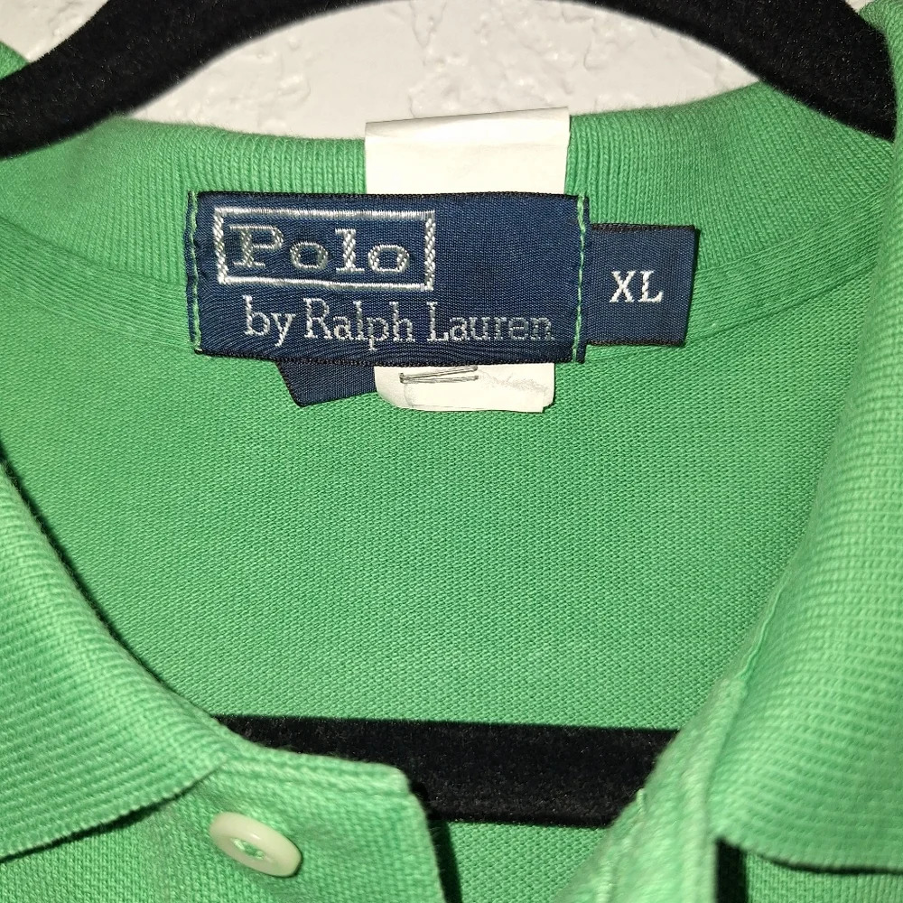 Polo Ralph Lauren Green Pink Logo Essential Polo Dress Shirt - XL - Picture 4 of 10
